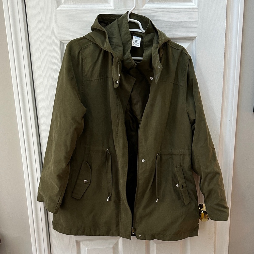 Time and Tru Olive Green Hooded Jacket